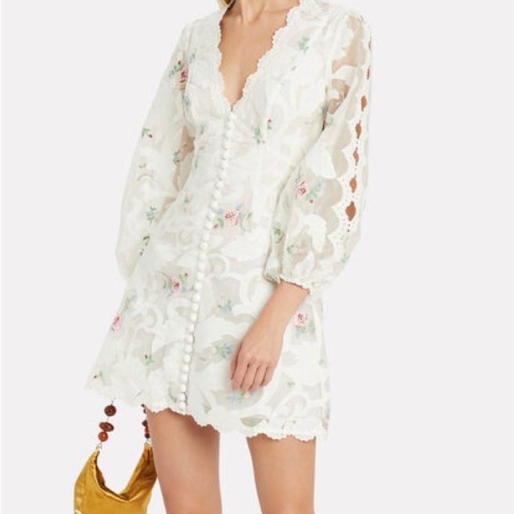 ZIMMERMANN
Zinnia Lace Appliqué Mini Dress Size 0P